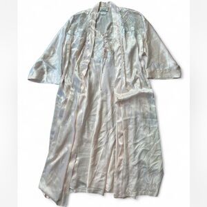 Vintage Pink Dentelle Night Gown & Robe Set
